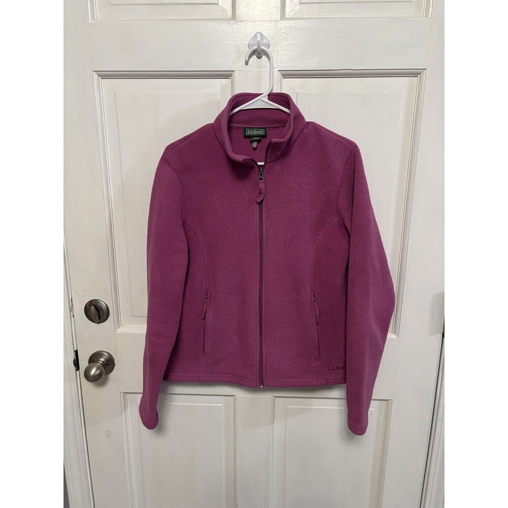 Women’s LL Bean Full Zip Magenta Pink Fleece Jacket Size M